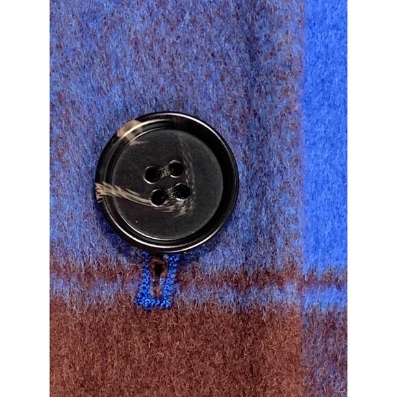 Rails Jaro Coat NEW Womens L Buffalo Plaid Cobalt Blue Chocolate Wool Blend - Picture 12 of 16